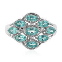 Anillo en plata con Apatita azul