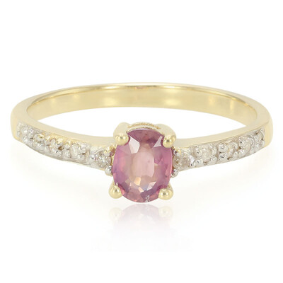 Anillo en oro con Zafiro Padparascha no calentado