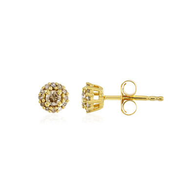 Pendientes en plata con Diamante champán PK