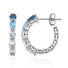 Pendientes en plata con Topacio azul de Londres