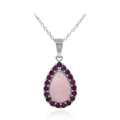 Collar en plata con Ópalo rosa