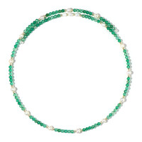 Collar al cuello en acero con Perla blanca Freshwater (Riya)