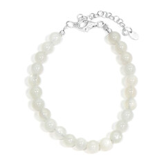 Brazalete en plata con Piedra de Luna blanca