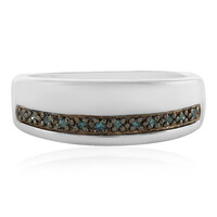 Anillo en plata con Diamante azul I3