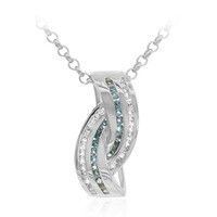 Collar en plata con Topacio azul de Londres