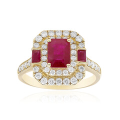 Anillo en oro con Rubí de Mozambique AAA (CIRARI)