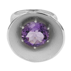Anillo en plata con Amatista de Zambia
