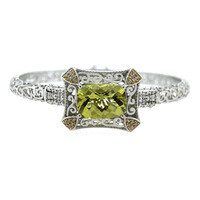 Brazalete en plata con Cuarzo del Ouro Verde (Dallas Prince Designs)
