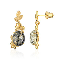 Pendientes en plata con Ámbar báltico verde