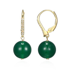 Pendientes en plata con Ágata verde