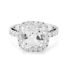 Anillo en plata con Topacio blanco