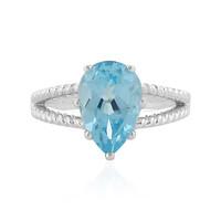 Anillo en plata con Topacio azul cielo