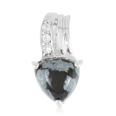 Colgante en plata con Obsidiana Copo de Nieve