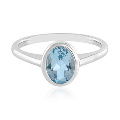 Anillo en plata con Topacio azul cielo
