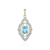 Colgante en oro con Topacio azul suizo (Adela Gold)