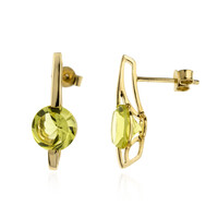 Pendientes en oro con Citrino de color limón