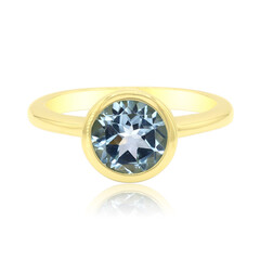 Anillo en plata con Topacio azul cielo