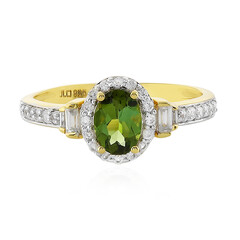 Anillo en plata con Turmalina verde