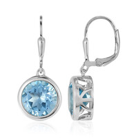 Pendientes en plata con Topacio azul cielo