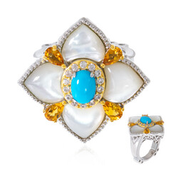 Anillo en plata con Turquesa bella durmiente (Dallas Prince Designs)