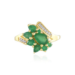 Anillo en plata con Esmeralda de Zambia