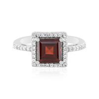 Anillo en plata con Granate de Mozambique
