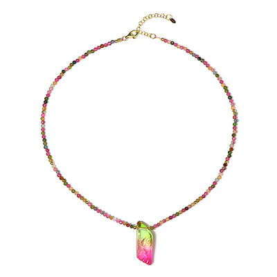 Collar en plata con Cuarzo multicolor
