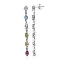 Pendientes en plata con Topacio rosa