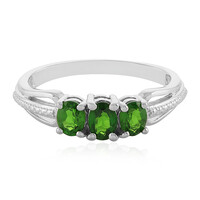 Anillo en plata con Diópsido de Rusia