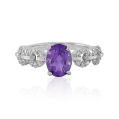 Anillo en plata con Amatista de Zambia