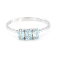 Anillo en plata con Turmalina cuprífera