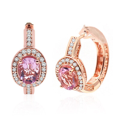 Pendientes en plata con Fluorita rosa (Dallas Prince Designs)