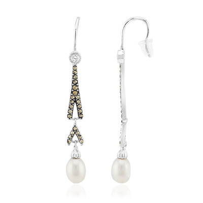 Pendientes en plata con Perla blanca Freshwater