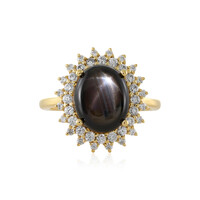 Anillo en plata con Zafiro estrella negra