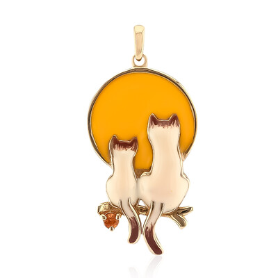 Colgante en plata con Zafiro naranja