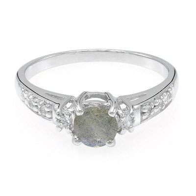 Anillo en plata con Espectrolita