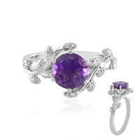 Anillo en plata con Amatista de Zambia