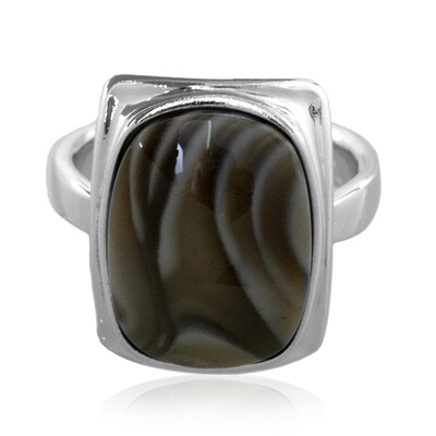 Anillo en plata con Silex de la Sierra de Santa Cruz (dagen)