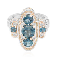 Anillo en plata con Topacio azul de Londres (Dallas Prince Designs)