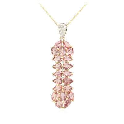 Collar en oro con Zafiro Padparascha no calentado