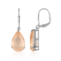 Pendientes en plata con Cuarzo durazno pastel