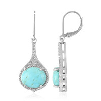 Pendientes en plata con Turquesa azul del Mohave Kingman
