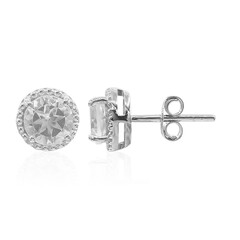 Pendientes en plata con Topacio blanco