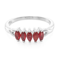 Anillo en plata con Rubí de Malawi
