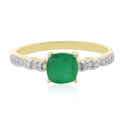 Anillo en oro con Esmeralda de Brasil