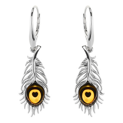 Pendientes en plata con Ámbar báltico (dagen)