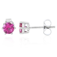 Pendientes en plata con Topacio rosa