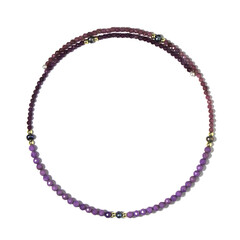 Collar al cuello en acero con Rubí de Mozambique (Riya)