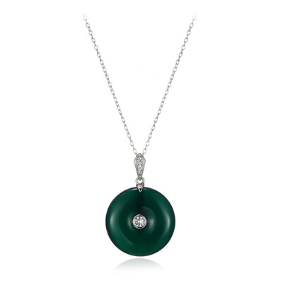 Collar en plata con Ágata verde