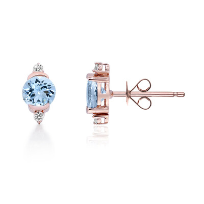 Pendientes en oro con Aguamarina de Brasill AAA (CIRARI)